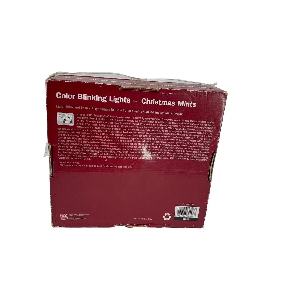 Christmas Mints Color Blinking Lights Set Of 8 Jingle Balls Sound‎ Motion
